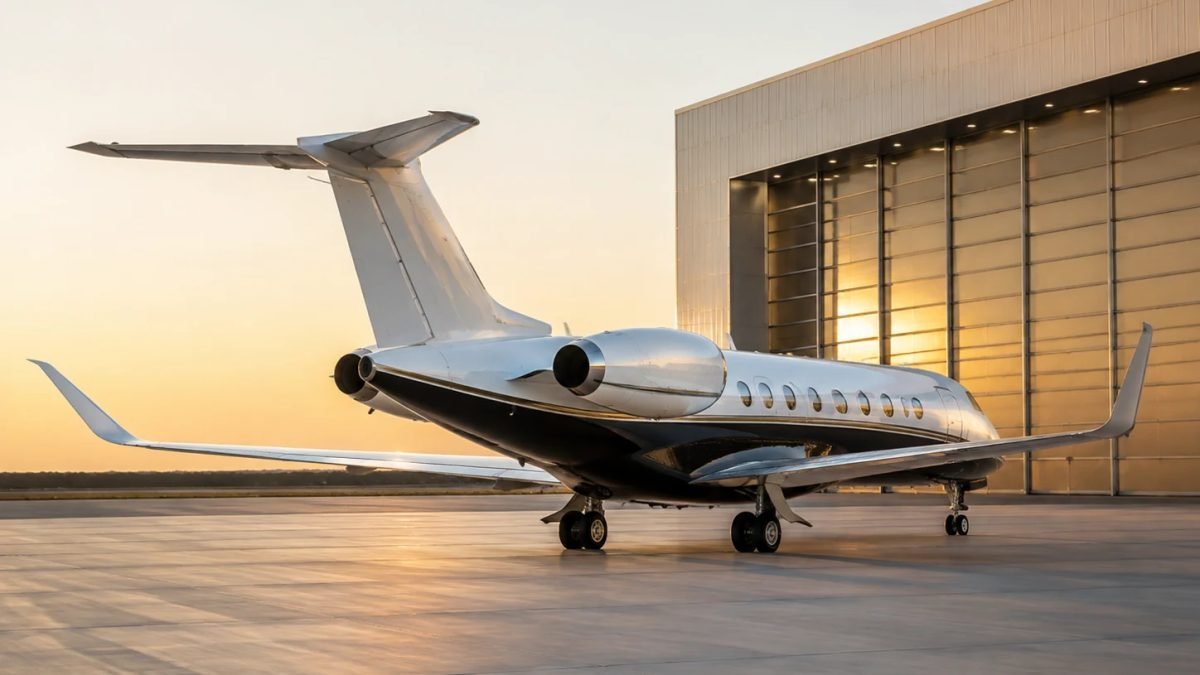 VIP Özel Jet arka çapraz dış görünüm