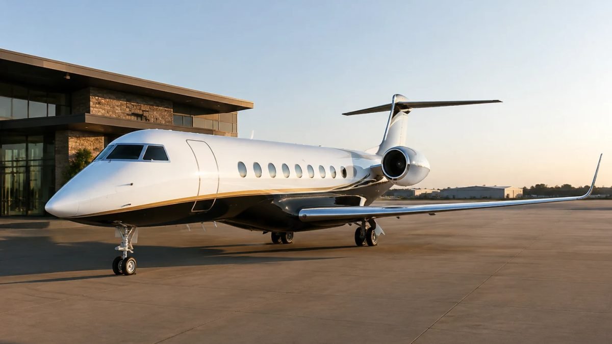 VIP Özel Jet ön çapraz dış görünüm